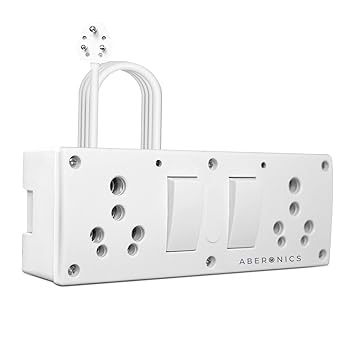 Aberonics Heavy Duty Extension Board 2 Dual Socket with ON/Off Switch & Power on Light | 16-20 AMP | 1.5 Sq.mm. Full Gauge Wire (3 Meter Wire)