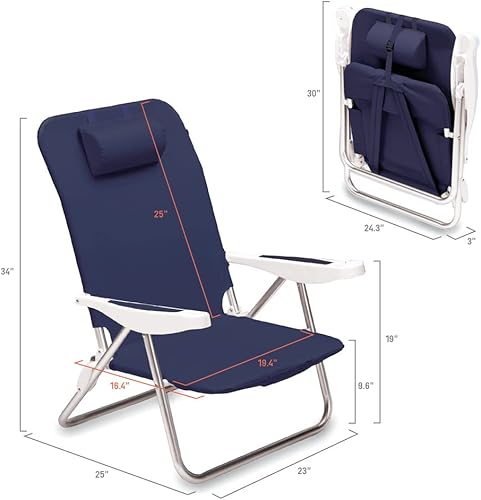 Miniatura 3 de NCAA Florida Gators Monaco - Silla de playa plegable, color azul marino