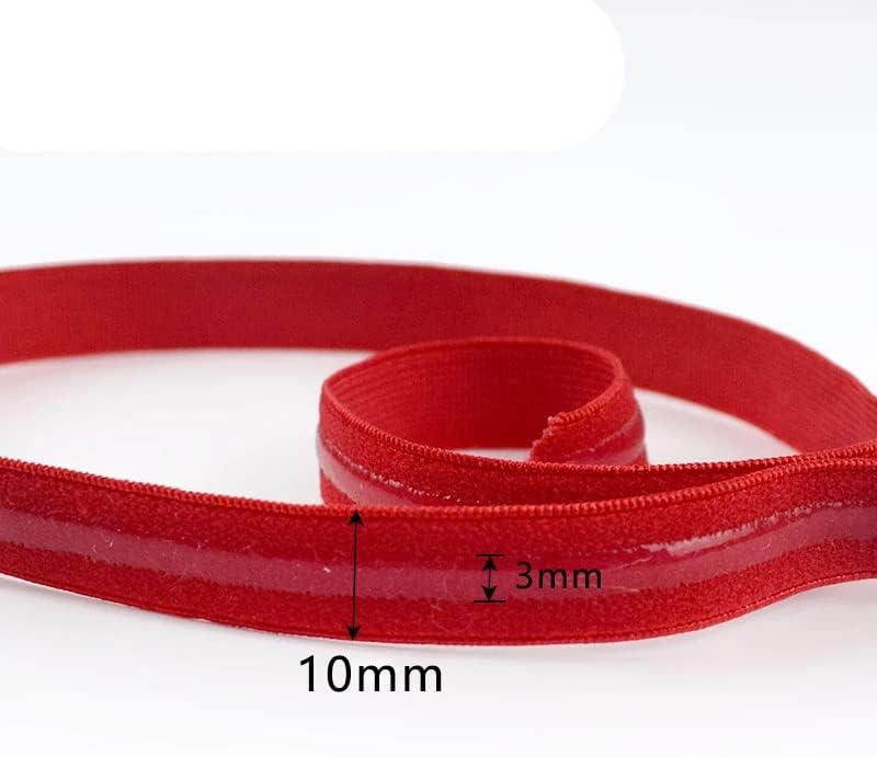 Miniatura 2 de Yalulu Banda elástica antideslizante  20 yardas, 0.39 pulgadas, banda de silicona antideslizante para lencería (gris)