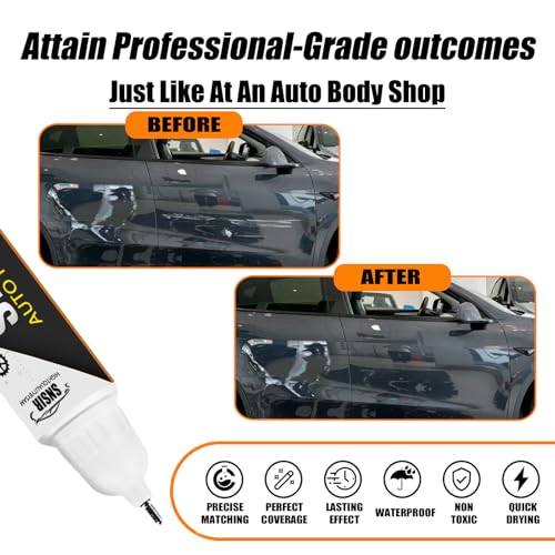 Image of (Midnight Silver Metallic PMNG) Car Touch up Paint Compatible with Tesla Model Y /3 /X /S, Car Paint Pen Scratch Repair Two-In-One Touch Up Paint, Premium Car Scratch Remover for Deep Scratches