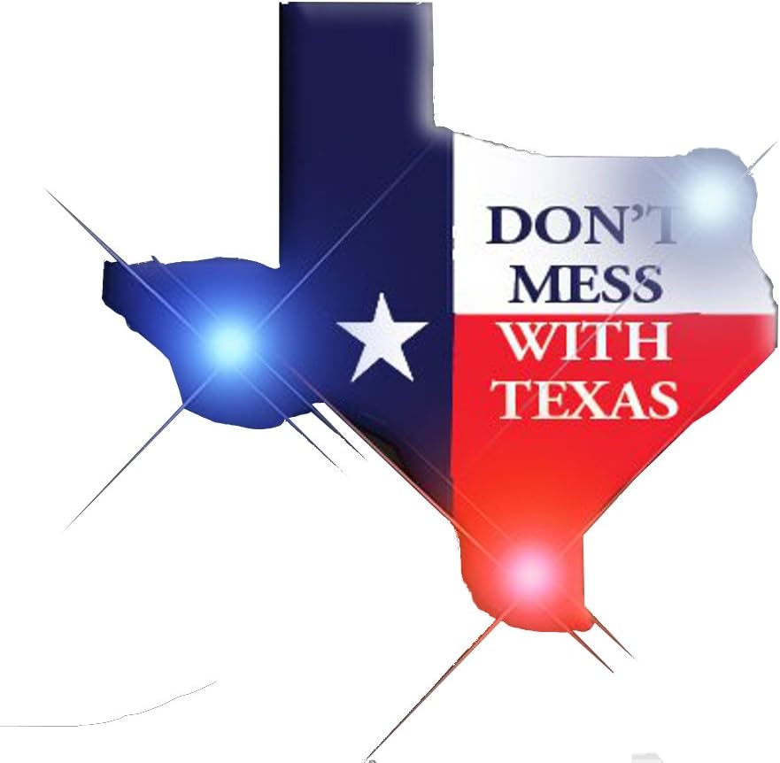 Dont Mess with Texas Flashing Body Light Lapel Pins by Blinkee
