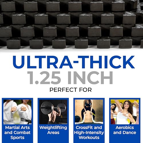 Tapete de ejercicio de rompecabezas de 1.25 pulgadas con azulejos de espuma EVA para gimnasio 8