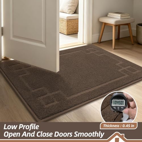 Image of BEQHAUSE Door Mat 24 inch x 60 inch, Non-Slip Door Mats Indoor Washable, Brown