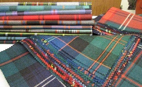 Tartan Patchwork 100% Wool Remnant Offcuts Squares 10 Pieces 23cm (9")