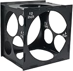 Worown 11 Boîte à cube de taille de ballon en plastique collapsible, outils de mesure de la taille du ballon de 2-10 pouces pour décorations comme des ballons Arch ou Colonne (blanc)
