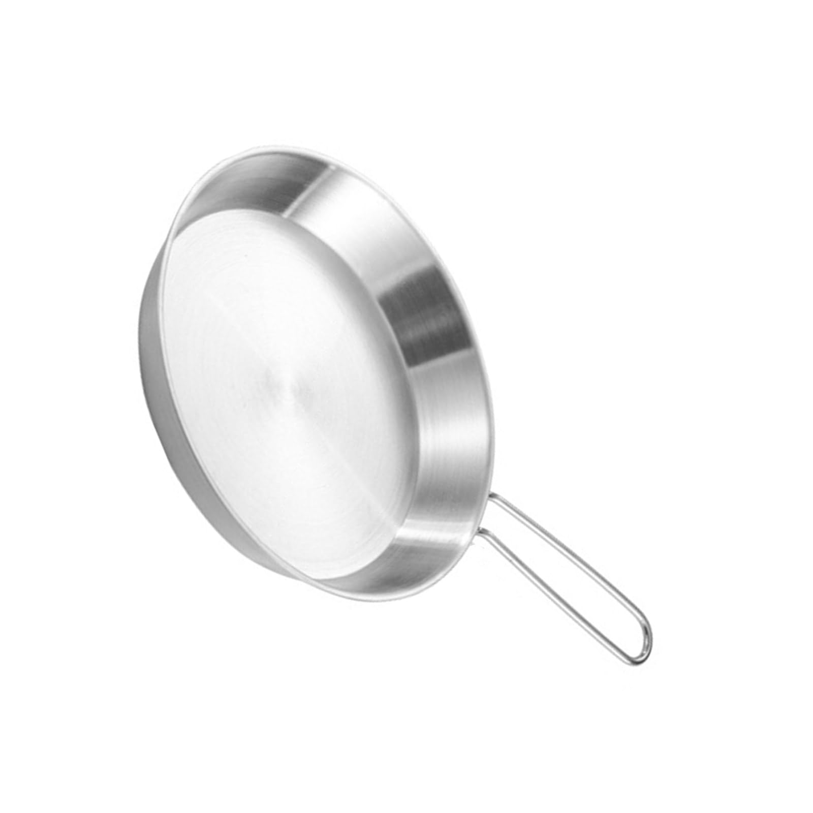 Padella antiaderente in acciaio inox per uso efficiente dello spazio, con manico pieghevole, utensili da cucina da campeggio