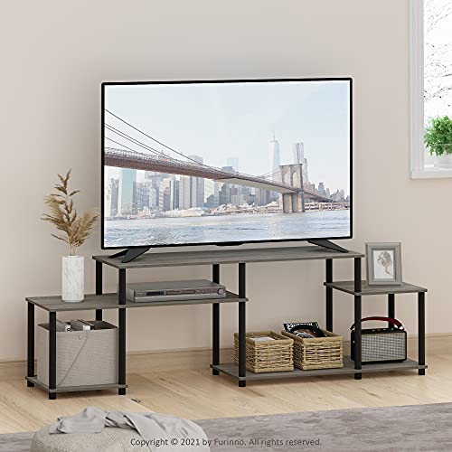 Image of Furinno Turn-N-Tube Handel Stand for TV up to 55 Inch, French Oak