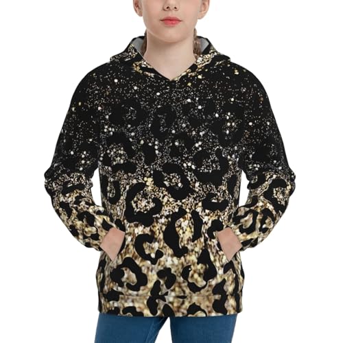 Leopard Print Hoodie Youth Hooded Sweatshirt 3D Digital Printed With Pockets Tops3