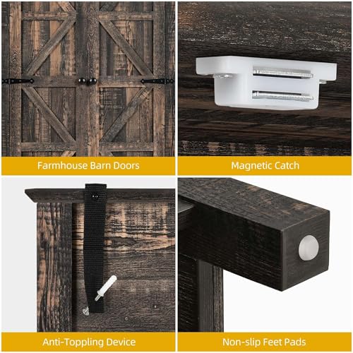 DWVO-Farmhouse-Kitchen-Pantry-Cabinet-645-Tall-Storage-Cabinet-with-2-Drawers-and-Adjustable-Shelves-Versatile-Storage-for-Living-Room-Dining-Room-or-Hallway-Dark-Rustic-Oak DWVO Farmhouse Kitchen Pantry Cabinet 645 Tall Storage Cabinet with 2 Drawers and Adjustable Shelves Versatile Storage for Living Room Dining Room or Hallway Dark Rustic Oak