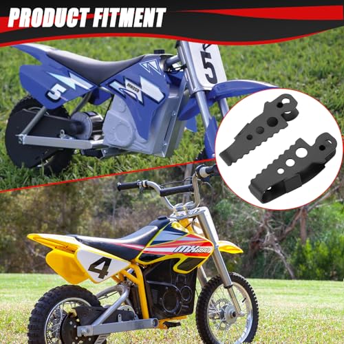 Image of KAMIER Upgraded Foot Pegs Footrest Bracket Set Relacement for Razor MX650 MX500 SX500 Mcgrath Dirt Bike MX350 MX400 SX350 ZR350 Dirt Rocket Bike RSF650 RSF350 Off Road Motocross Left Right Parts Black