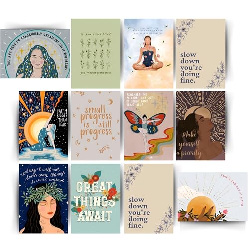 Image of Posters Inc Motivational Wall Posters Pack of 12 | Positive Quotes & Aesthetic Room Decor | Home Wall Decoration Items for Living Room, Bedroom, Study | Birthday Gift for Women, Men & Friends | A4 Size, 300 GSM, Unframed