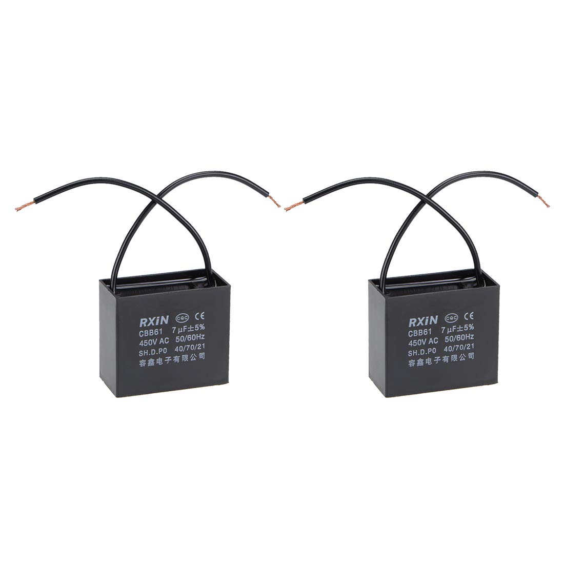 uxcell Ceiling Fan Capacitor CBB61 4uF 450V AC 2 Wires