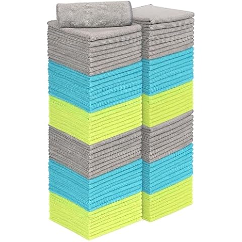 AIDEA Microfiber Cleaning Cloths-100Pack, Highly Absorbent Cleaning Towel, Lint-Free Streak-Free Microfiber Cloth for House, Kitchen, Car, Window (12in.x12in.) Cover