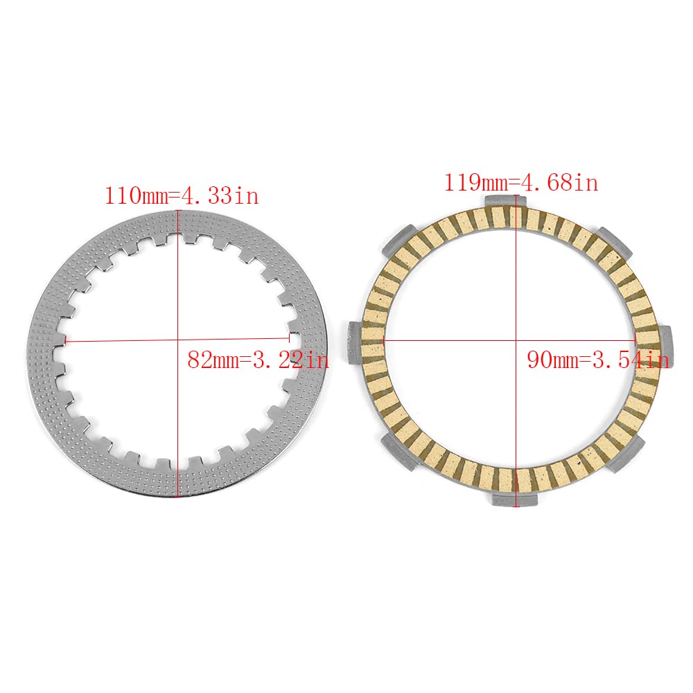 TERAM OISIRS - Kit de discos recortados y lisos para embrague para Honda NX 125 K/S/F Transcity de 1989 1990 1991 1992 1993 1994 1995 1996 1997