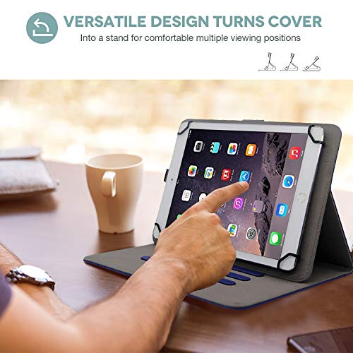 Procase Universal Folio Case For 9-10 Inch Tablet, Leather Stand Protective Case Cover For 9" 10.1" Touchscreen Tablet With Multi-Angle Stand (Navy Blue) #TOP2