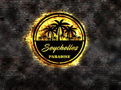 Décoration 3D LED Seychelles pour illuminer un mur sombre