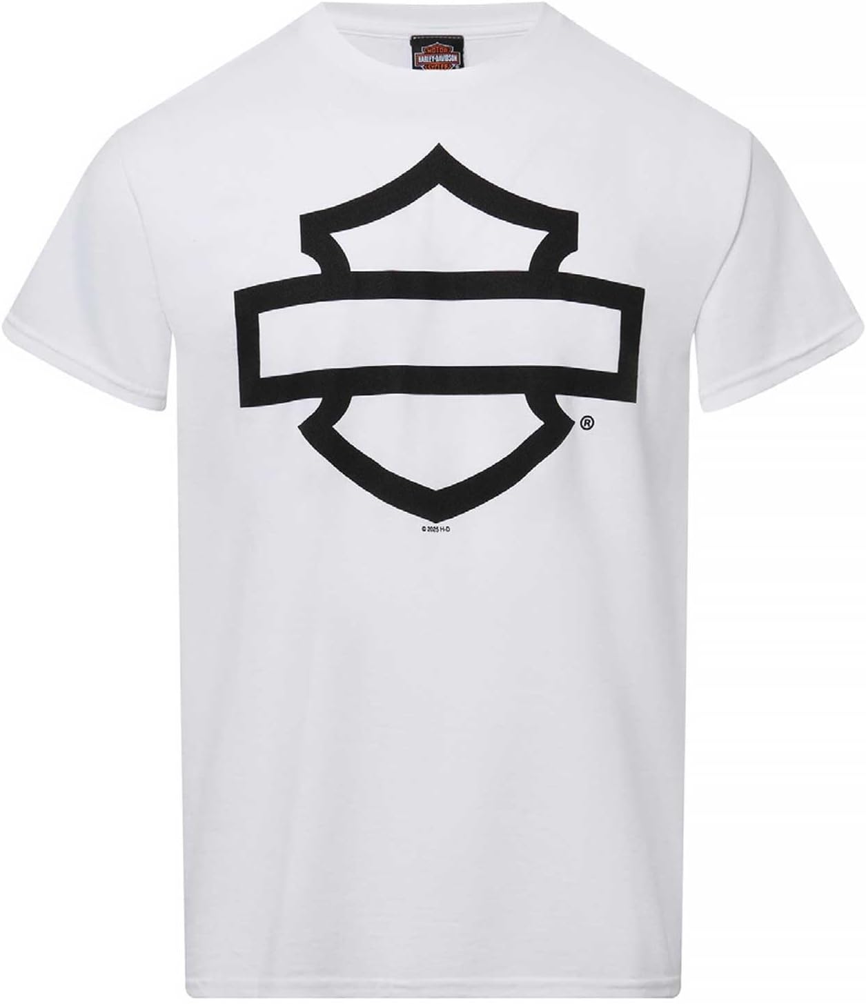 Harley-Davidson Men's Open Bar & Shield On White Short Sleeve Crew-Neck T-Shirt