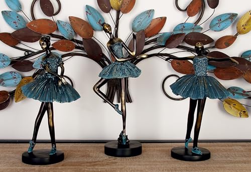 Set de 3 esculturas decorativas bailarina 6x4x12 in miniatura 5