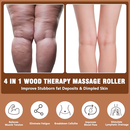 Wood Therapy Massage Tools, 4 in 1 Lymphatic Drainage Massager Body Sculpting Tools, Professional Maderoterapia Kit Cellulite Massager for Body Contouring,Relief Muscle - Image 6