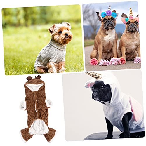 Disfraz de Reno para Perros Talla L Color Café miniatura 4