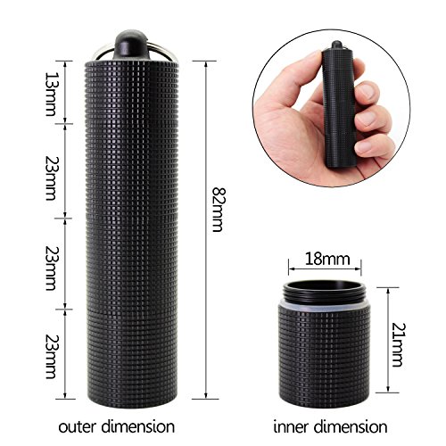 Ppfish Portable Daily Pill Case, 3 Compartments Anti-Skid Aluminum Alloy Waterproof Pill Box Dispenser, Small Pocket Pill Container, Keychain Pill Fob, Travel Pill Holder For Men Women #TOP1