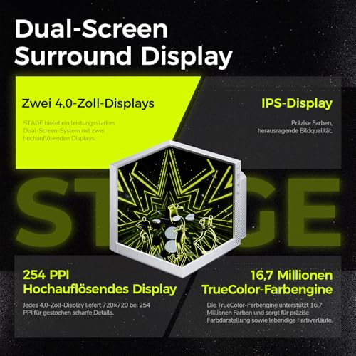 Image of TRYX STAGE 360 ARGB 360mm AIO 4.0'' IPS Dual-Screen Customizable AIO Cooler 360mm LCD Display 254PPI 60Hz with Asetek 7th Gen V2 280w TDP ROTA SL ARGB Fan for Intel LGA 1851 /1700 /1200 /115X AMD AM5 /AM4