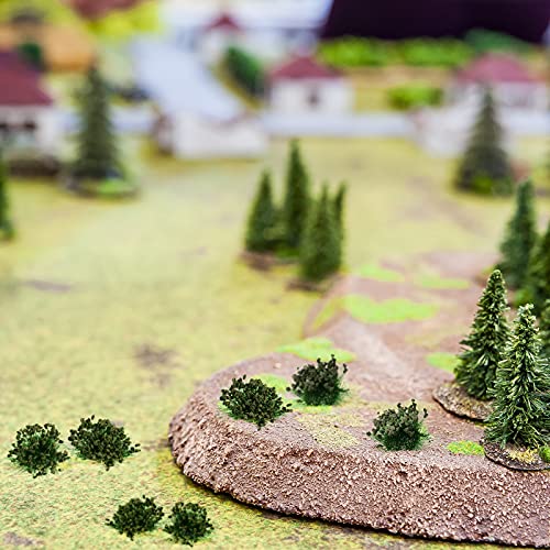Honoson 56 Pieces Miniature Green Bushy Tufts Lowland Shrubs Tuft Terrain Model Kit for Train Landscape Railroad Scenery Military Layout Model Gaming Terrain Scale Train Accessories - Image 6