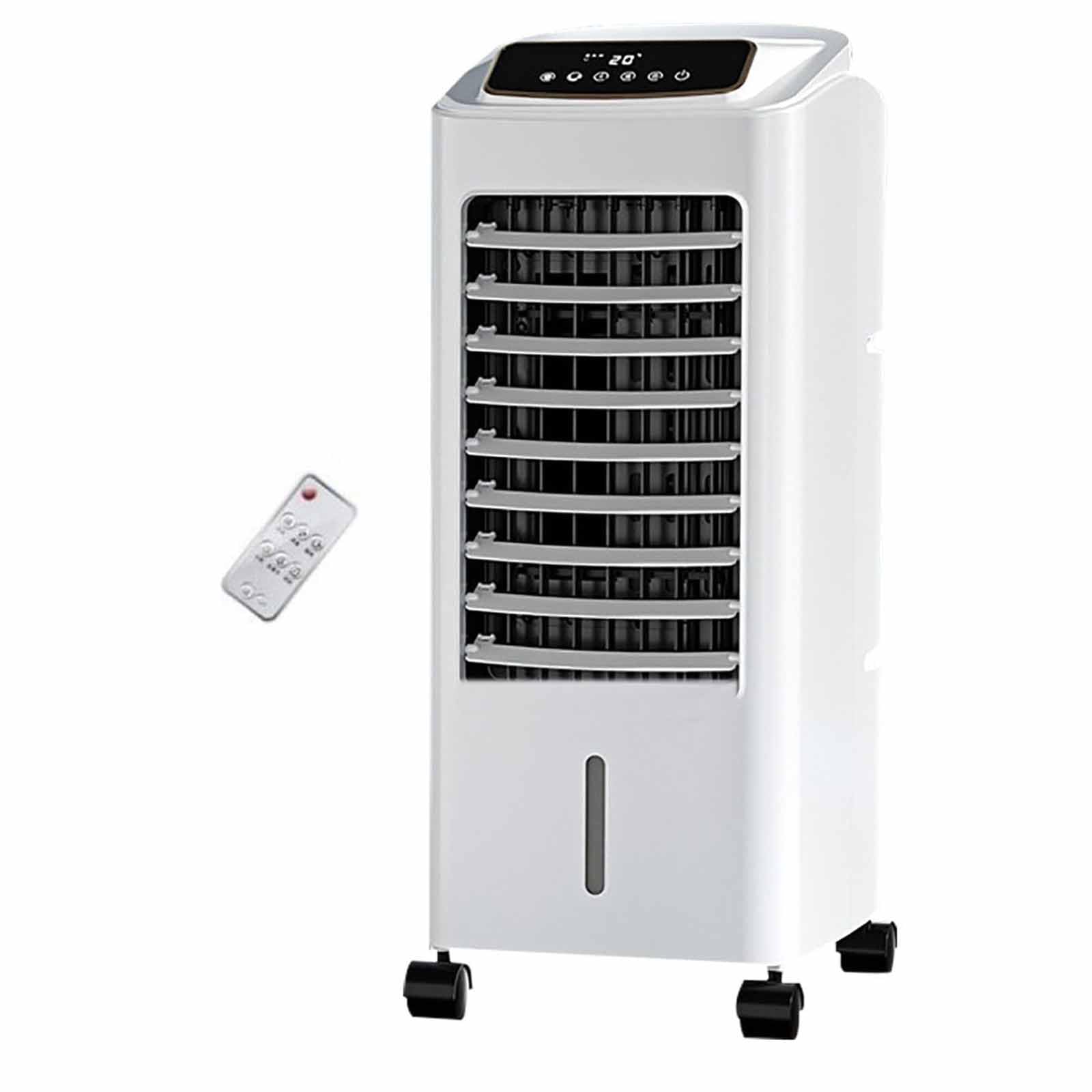 FHRKA Evaporation Cooler-80W, 6.5L Water Tank Cooling Fan, Touch Screen Remote Control Cooling Fan with Universal Wheels