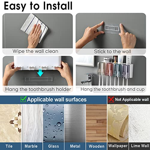 Ihave Toothbrush Holder Wall Mounted With 4Cups , Kids Favorite Candy Toothbrush Holders For Bathrooms #TOP3