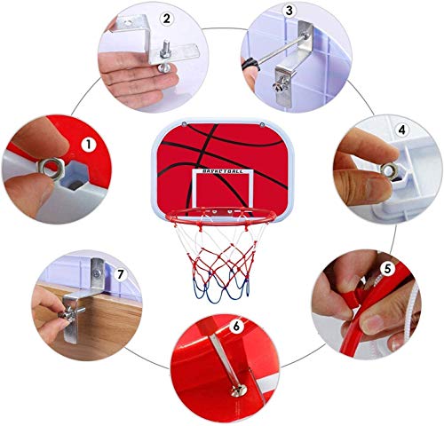 Mini Innen Tragbarer Basketballkorb Set, Rückwand mit Metallrand, zum Aufhängen, Basketballbrett mit Basketbällen Luftpumpe, für den Innenbereich, Zuhause, Büro, Sport, Party, Spiel, Kinder, Audlts - Image 6