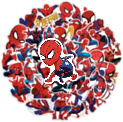 100 Spidey Stickers Set,Cartoon Aufkleber,Wasserfeste Vinyl Cartoon Sticker für Kinder & Erwachsene，Perfekt für Laptop,Handyhüllen,Skateboard,Koffer,Auto und mehr