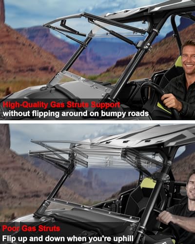 Image of StarknightMT 14-18 RZR 900 /XP 1000 UTV Flip Up Windshield Scratch Resistant