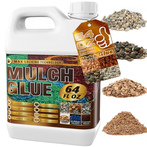 Mulch Glue for Landscaping - 64 0z Quick-Drying Rock Glue,