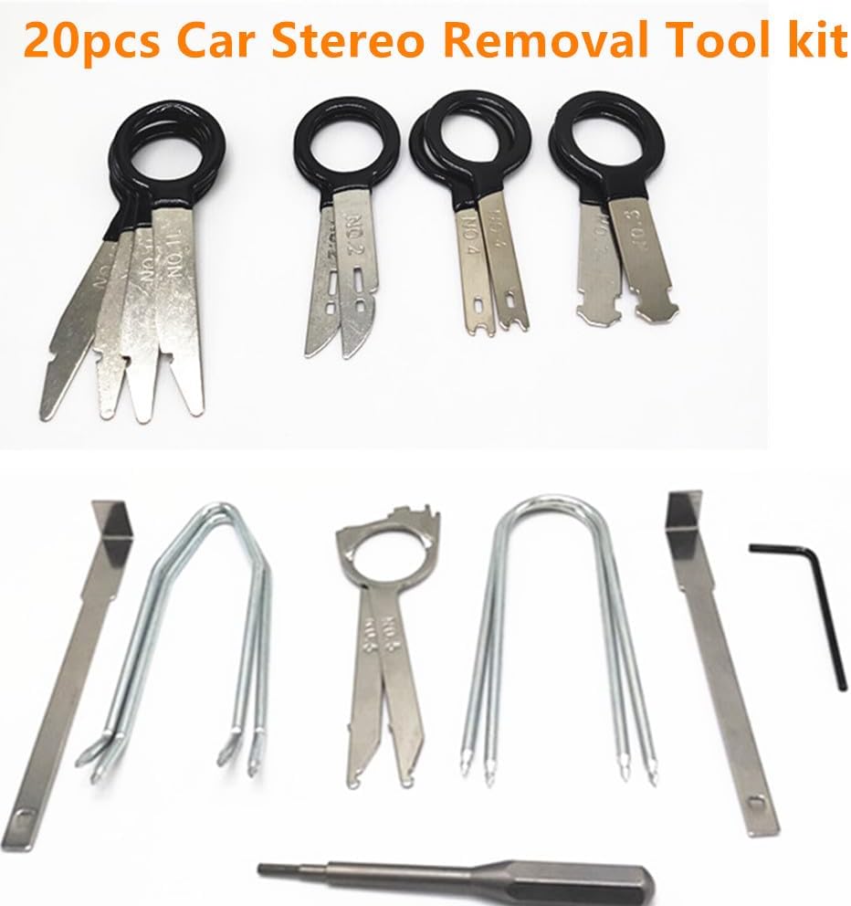20pcs Car Stereo Removal Tool DVD Navigation Removal Tool, Universal Radio Removal Tool Kit for Most Car and Truck