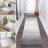 ZYFSHA Non-Slip Washable Grey Long Hallway Runner Carpet Mat - 110 x 450 cm Versatile for Bedroom Living Room Dining Room Kitchen Indoor/Outdoor Use - Sold by The Metre