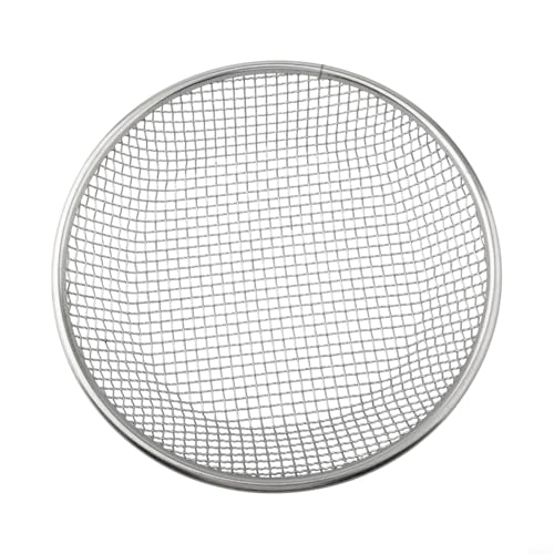 Tamis de sol en fer galvanisé pour seau de 2 mm, 6 mm, 10 mm pour sable, roches, saleté, compost, kit de tamis de jardinage comprenant des gants antidérapants, finition argentée (6 mm)