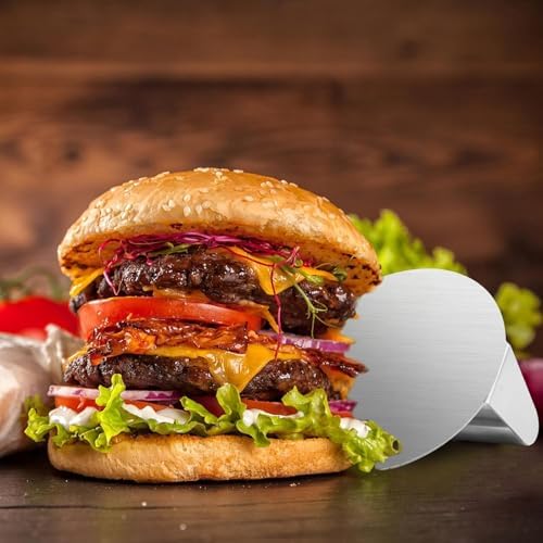 Stainless Steel Burger Press, 5.5 Inch Round Smasher,Non-Stick Smooth Hamburger Press,Flat Bottom Without Ridges, for Cooking Burgers, Bacon, Ground Beef, Meats, Sausage and So On — view 6