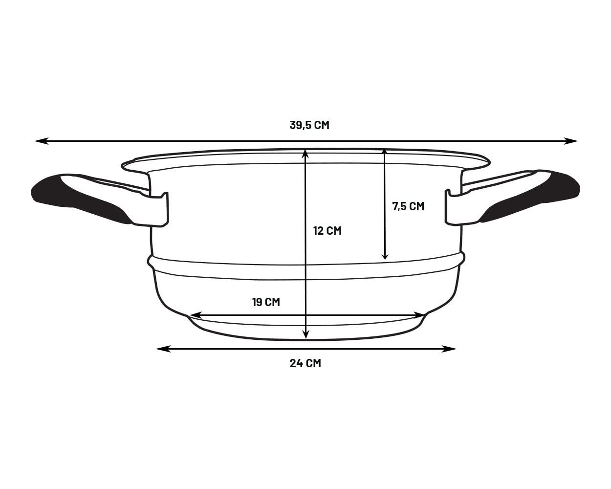 Vaporizador 6L Inox 18/10 – Diámetro 24cm – Todos los fuegos – Termómetro integrado
