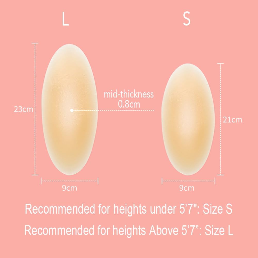 Silicone Calf Shaping Pads for Women, Invisible Leg Shapers for Crooked or Slim Legs, Muscle Shaping Pads, Reusable Soft Gel Calf Corrector, 1 Pair (Nude, Large)