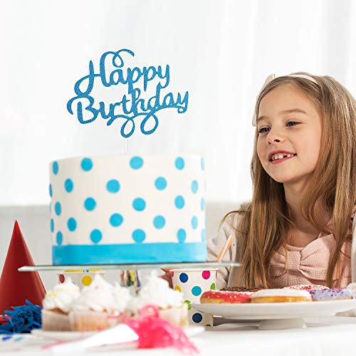 40 Pieces Happy Birthday Cake Toppers Glitter Birthday Cake Topper Cupcake Topper Cake Party Supplies Birthday Decorations For Children Or Adults, 8 Colors (Classic) #TOP6