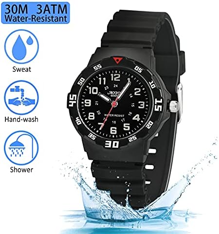 Montre Analogique étanche Enfants OSDUE - 3ATM - Apprentissage 12h/24h - Bracelet PVC Réglable - Cadeau éducatif