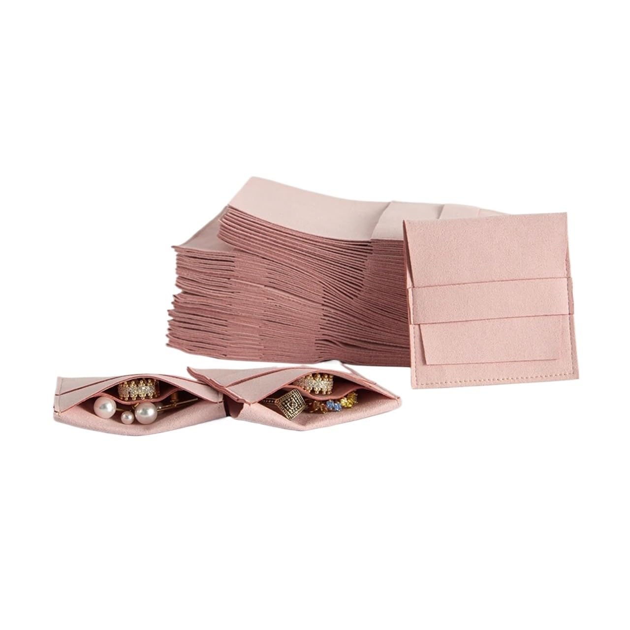 Mlyvax 15pcs Microfiber Velvet Gift Bags With Compartment Jewelry Packaging Dust Pouches For Wedding Party