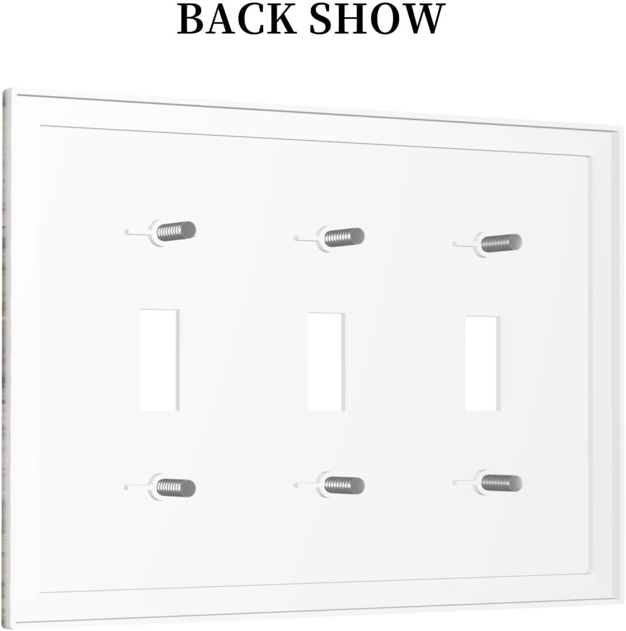 Brick Stone Wall Ancient Rock Textured Decorative Switch Plates 3 Gang Wall Plate Triple Toggle Light Switch Cover Faceplate Electrical Wall Panels for Farmhouse Kitchen Decor
