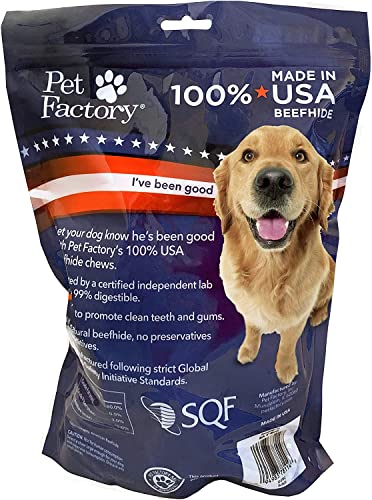 Pet Factory 100% Made in USA Beefhide Dog Chews – 6–7