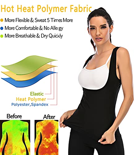 Okhoty Sweat Vest For Women Waist Trainer Vest For Women Sauna Suit Sweat Shirt Tank Top Body Shaper #TOP1