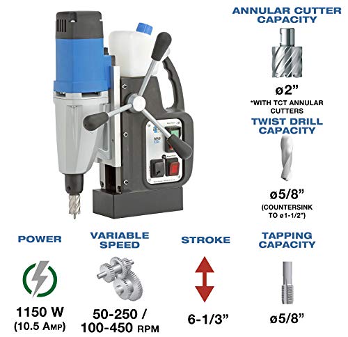 Cs Unitec | Mabasic 465 Portable Magnetic Drill Press | 1150W 1-Speed Benchtop Power Drill Machine W/Up To 1-1/2" Diameter #TOP3