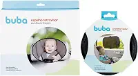 Kit Espelho Retrovisor Oval Banco Traseiro Bebê Conforto Cadeirinha Carro e Kit Protetor Solar com Ventosas Buba (Protetor Solar Simples)