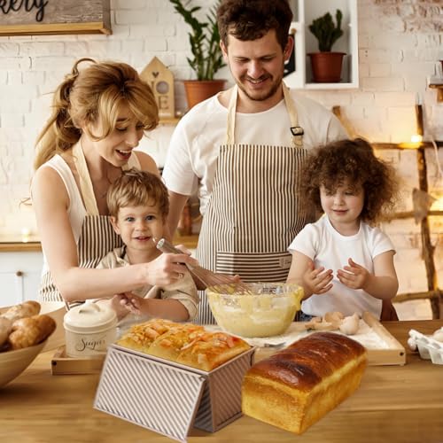 Lightista Pullman Loaf Tin with Lid, 1lb (450g) Non-Stick Bread Pan in Carbon Steel Rose Gold - Ideal for Baking Toast and Breads - Image 7