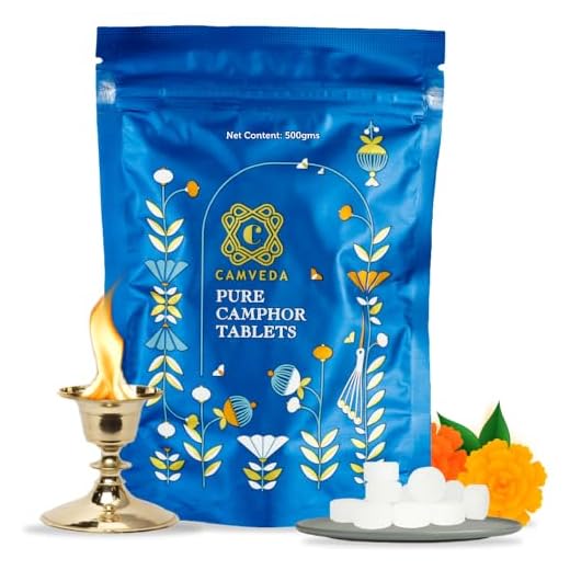 Camveda Pure Camphor Tablets 500g (Pouch) | Premium Kapoor for Pooja, Hawan, Air Freshener | Pure & Pleasant Fragrance for Aromatheraphy & Meditation - Single Pack