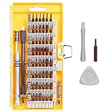 ZENKE 63in1精密ドライバーセット 57種ビット 延長シャフト2本 ドリルホルダー1本 グリップ１本 スティック型オープナー1本 ピック型オープナー1個 磁石付き 修理・組立対応（イエロー）